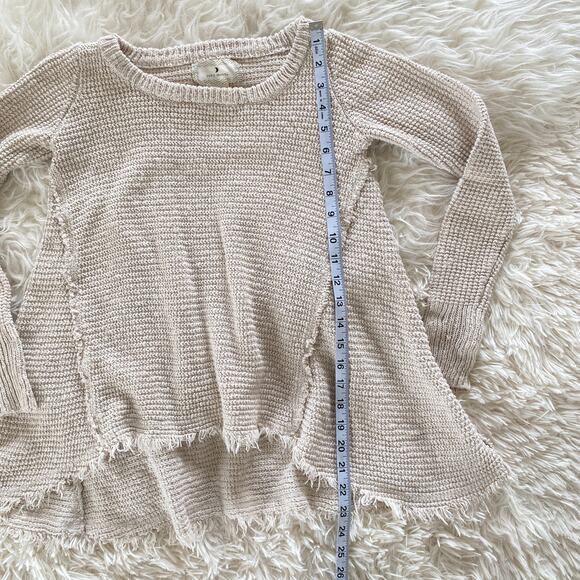 Ruby Moon Distressed Cream Fringe Sweater, size XS - Picture 6 of 7